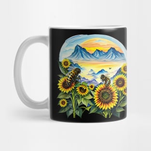 Bee On A Sunflower Mug